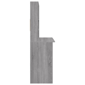 Γραφείο με Ράφια Γκρι Sonoma 102x45x148 εκ. Επεξεργασμένο Ξύλο - Pakobazaar