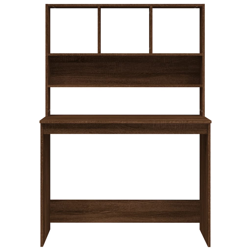 Γραφείο με Ράφια Καφέ Δρυς 102 x 45 x 148 εκ Επεξεργασμένο Ξύλο - Pakobazaar