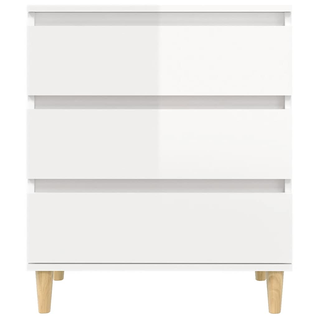 Ντουλάπι Γυαλιστερό Λευκό 60x35x70 εκ. από Επεξεργασμένο Ξύλο