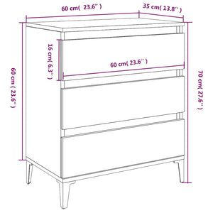 Ντουλάπι Γκρι Sonoma 60x35x70 εκ. από Επεξεργασμένο Ξύλο - Pakobazaar