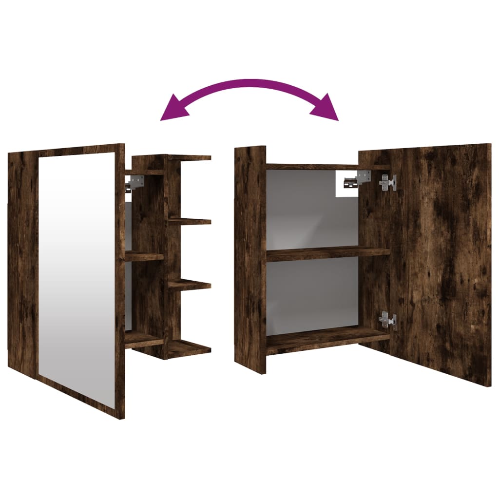 Ντουλάπι Μπάνιου με Καθρέφτη Καπν. Δρυς 62,5x20,5x64εκ Επ. Ξύλο - Pakobazaar