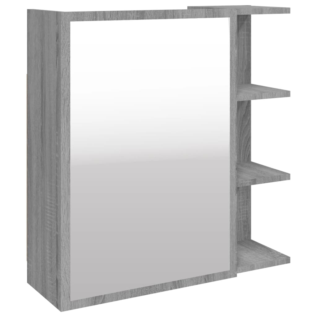 Ντουλάπι Καθρέπτης Μπάνιου Γκρι Sonoma 62,5x20,5x64 εκ Επ. Ξύλο