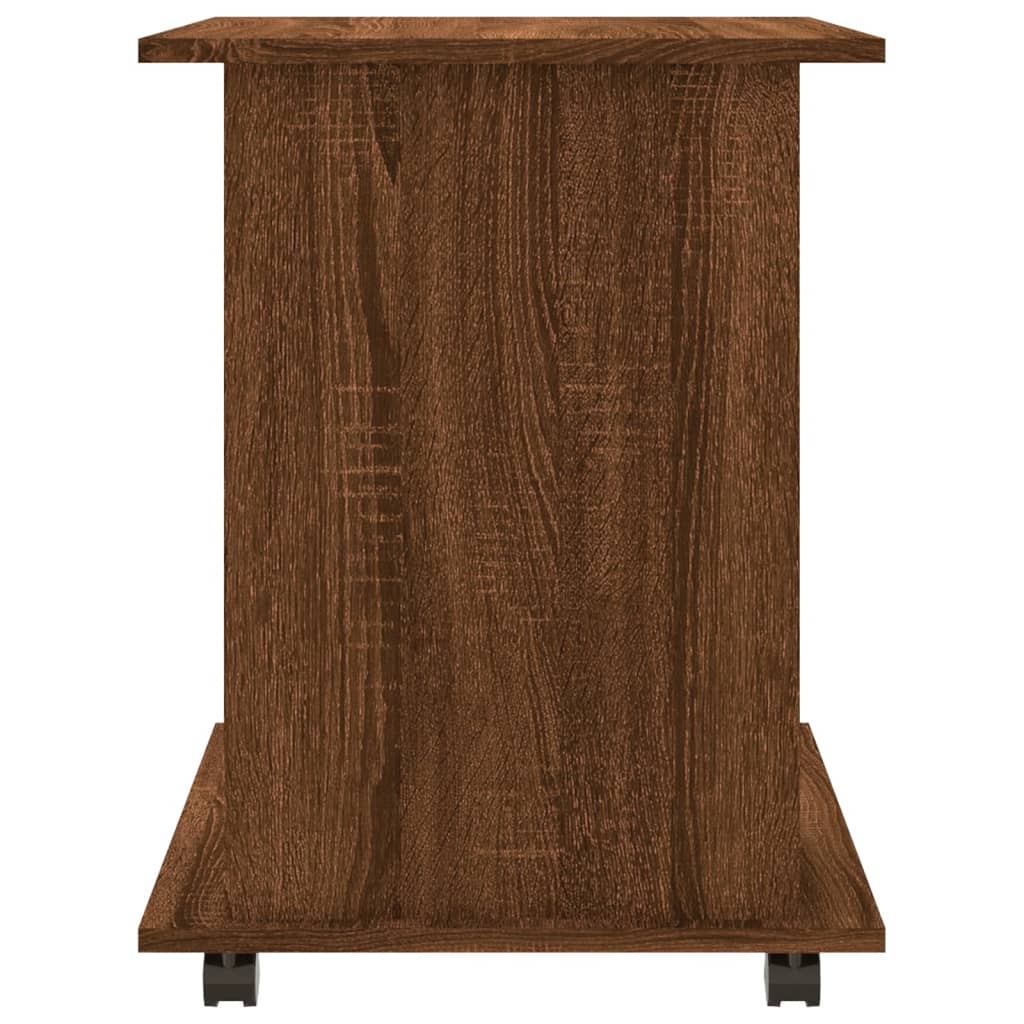 Ντουλάπι Με Ροδάκια Καφέ Δρυς 60x45x60 εκ. Επεξεργασμένο Ξύλο