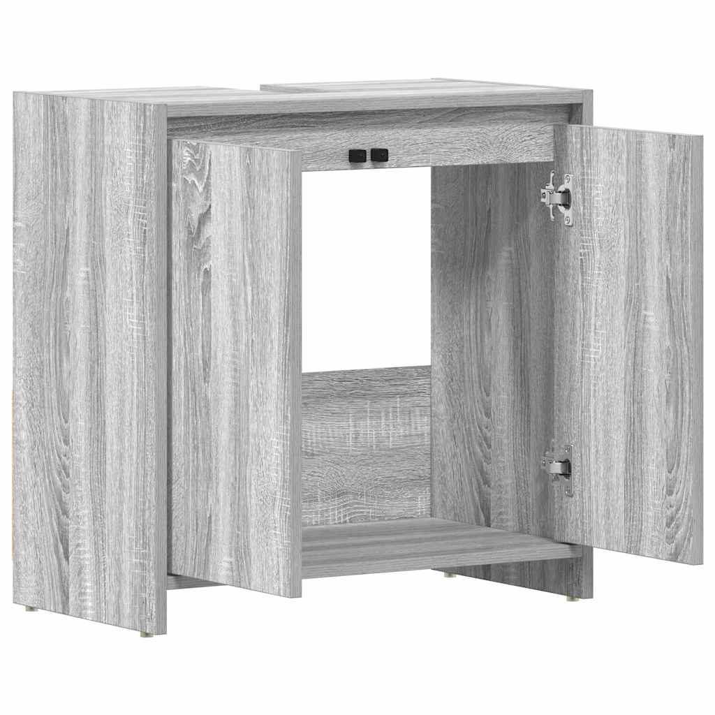 Ντουλάπι Μπάνιου Γκρι Sonoma 60x33x61 εκ. Επεξεργασμένο Ξύλο - Pakobazaar