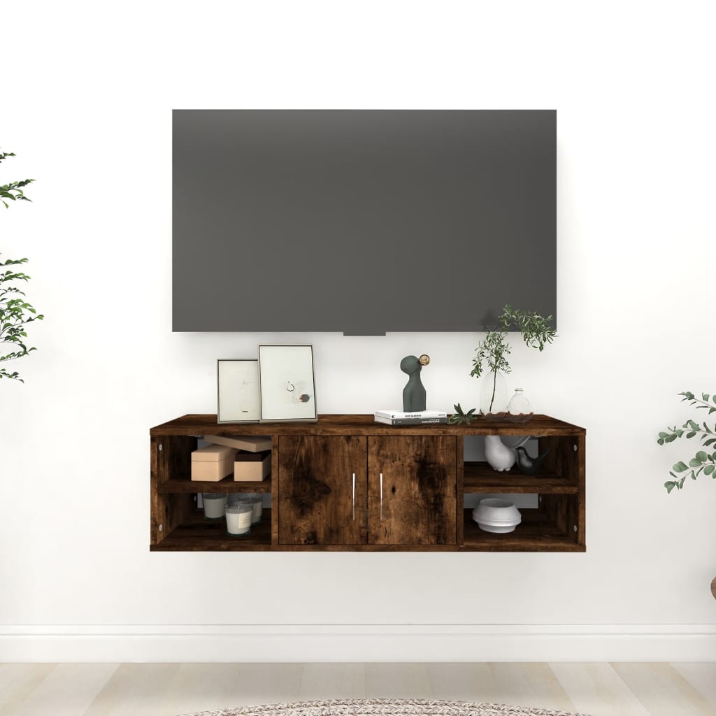 Ραφιέρα Τοίχου Καπνιστή Δρυς 102x30x29 εκ. Επεξεργασμένο Ξύλο - Pakobazaar