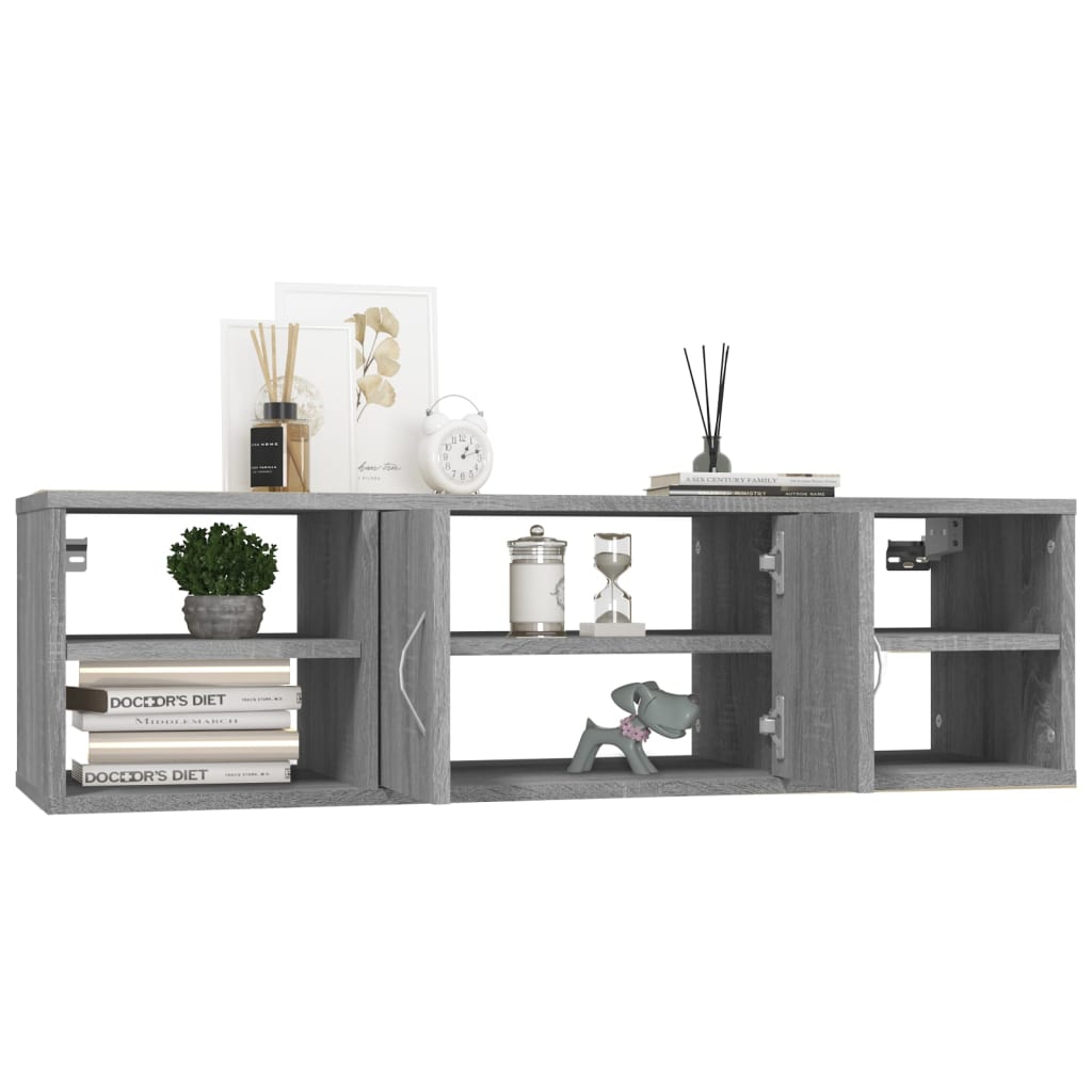 Ραφιέρα Τοίχου Γκρι Sonoma 102x30x29 εκ. Επεξεργασμένο Ξύλο - Pakobazaar