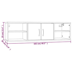 Ραφιέρα Τοίχου Γκρι Sonoma 102x30x29 εκ. Επεξεργασμένο Ξύλο - Pakobazaar