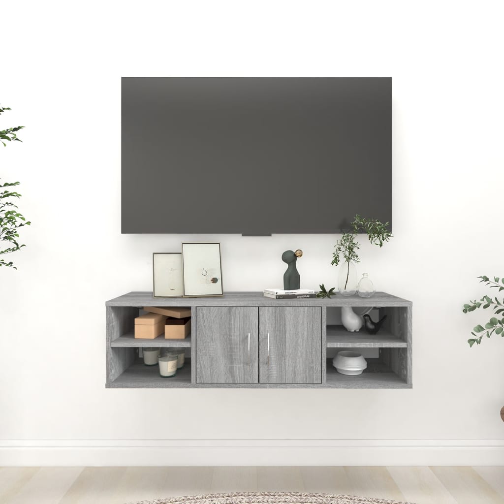 Ραφιέρα Τοίχου Γκρι Sonoma 102x30x29 εκ. Επεξεργασμένο Ξύλο - Pakobazaar