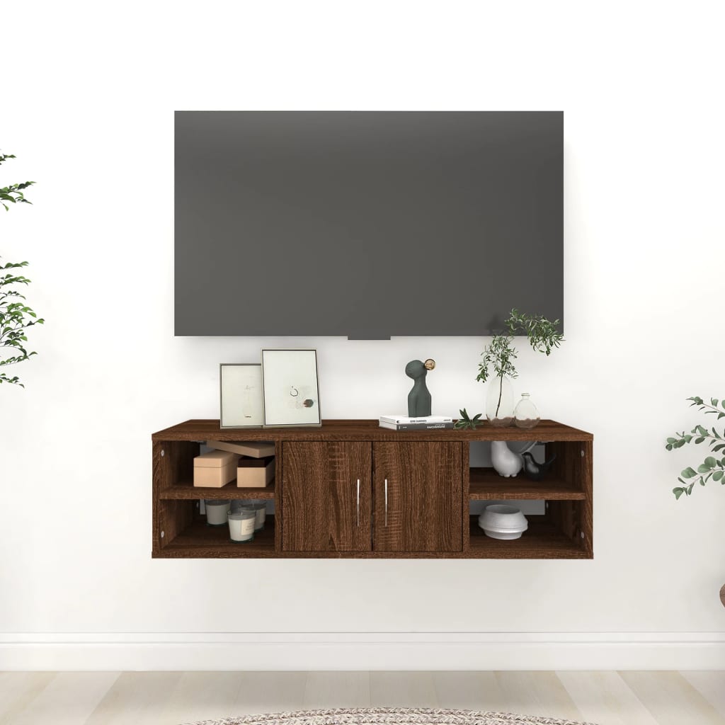 Ραφιέρα Τοίχου Καφέ Δρυς 102 x 30 x 29 εκ. Επεξεργασμένο Ξύλο