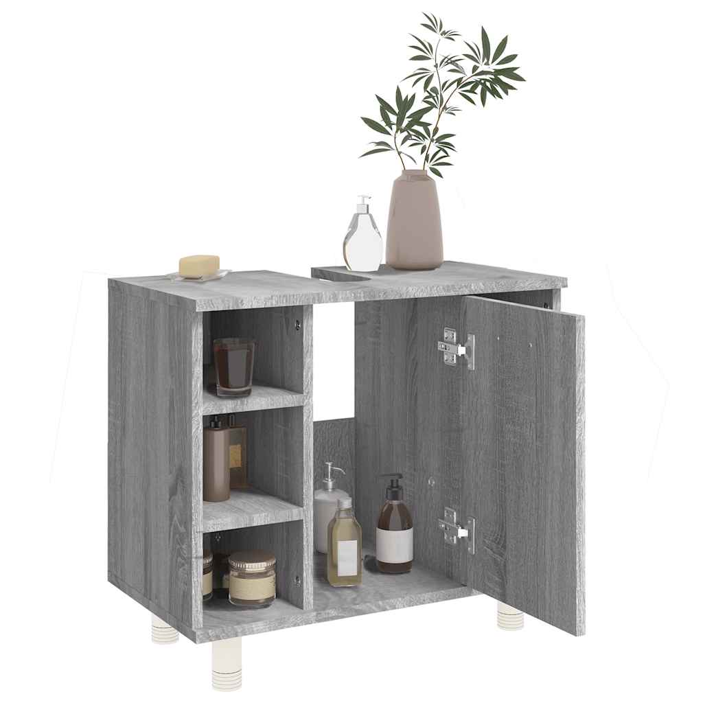 Ντουλάπι Μπάνιου Γκρι Sonoma 60x32x53,5 εκ. Επεξεργασμένο Ξύλο - Pakobazaar