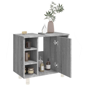 Ντουλάπι Μπάνιου Γκρι Sonoma 60x32x53,5 εκ. Επεξεργασμένο Ξύλο - Pakobazaar