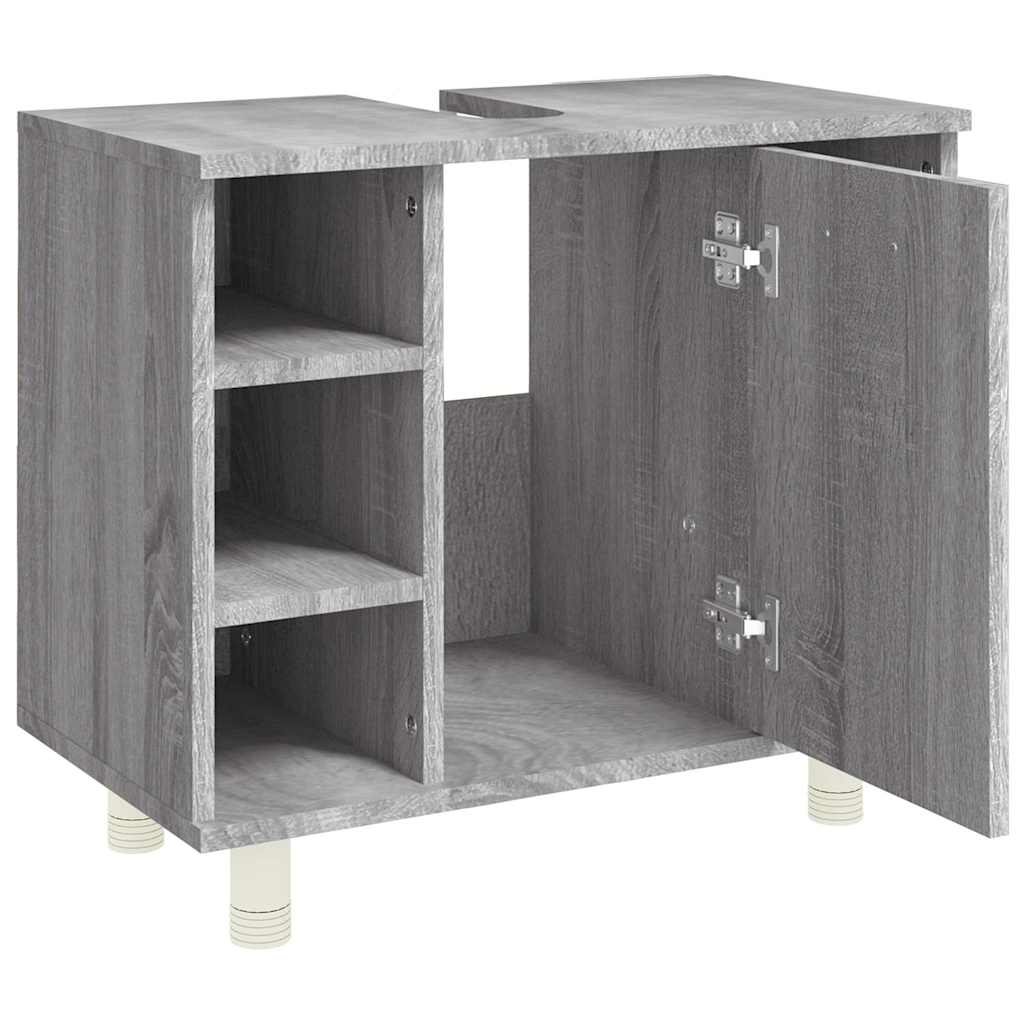 Ντουλάπι Μπάνιου Γκρι Sonoma 60x32x53,5 εκ. Επεξεργασμένο Ξύλο - Pakobazaar