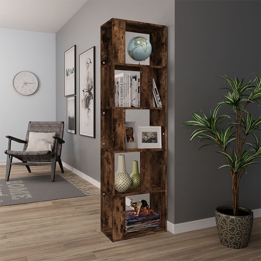 Βιβλιοθήκη Καπνιστή Δρυς 45 x 24 x 160 εκ. Επεξεργασμένο Ξύλο - Pakobazaar
