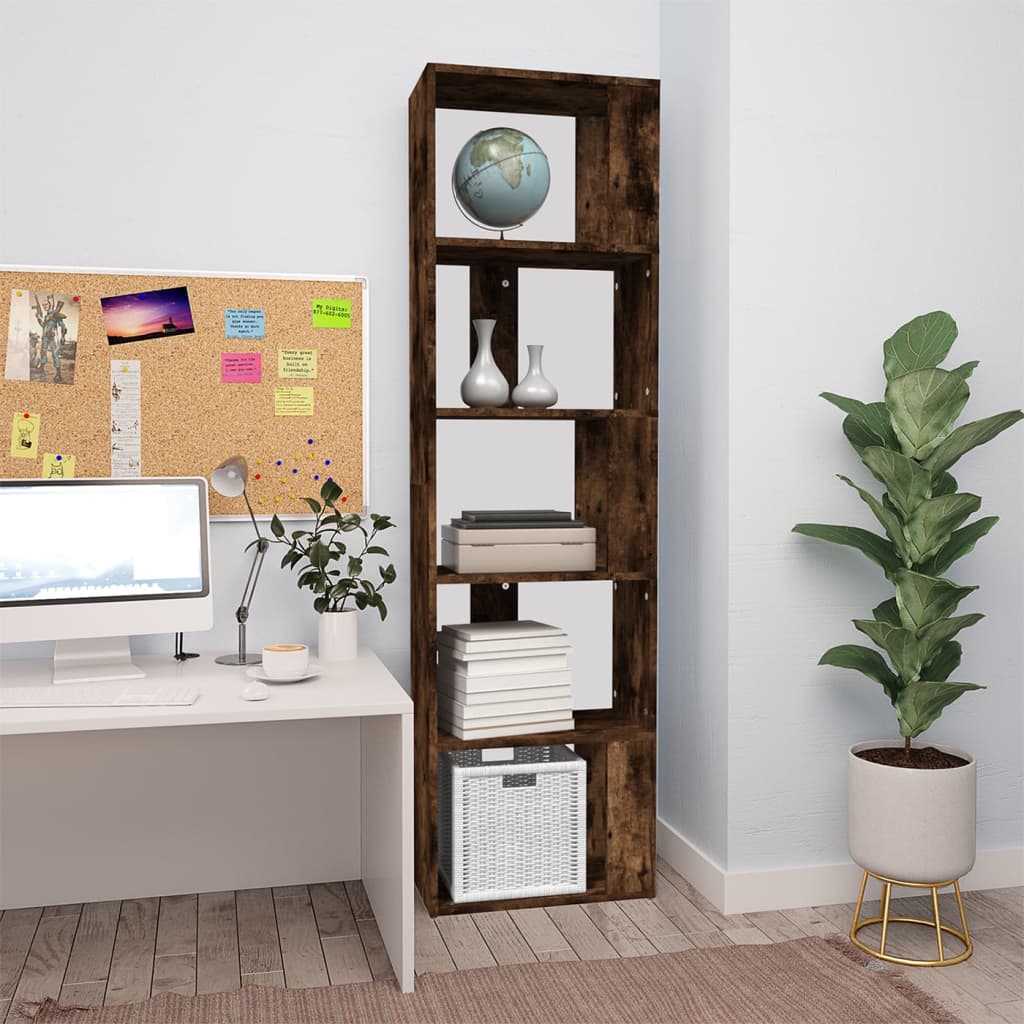 Βιβλιοθήκη Καπνιστή Δρυς 45 x 24 x 160 εκ. Επεξεργασμένο Ξύλο - Pakobazaar
