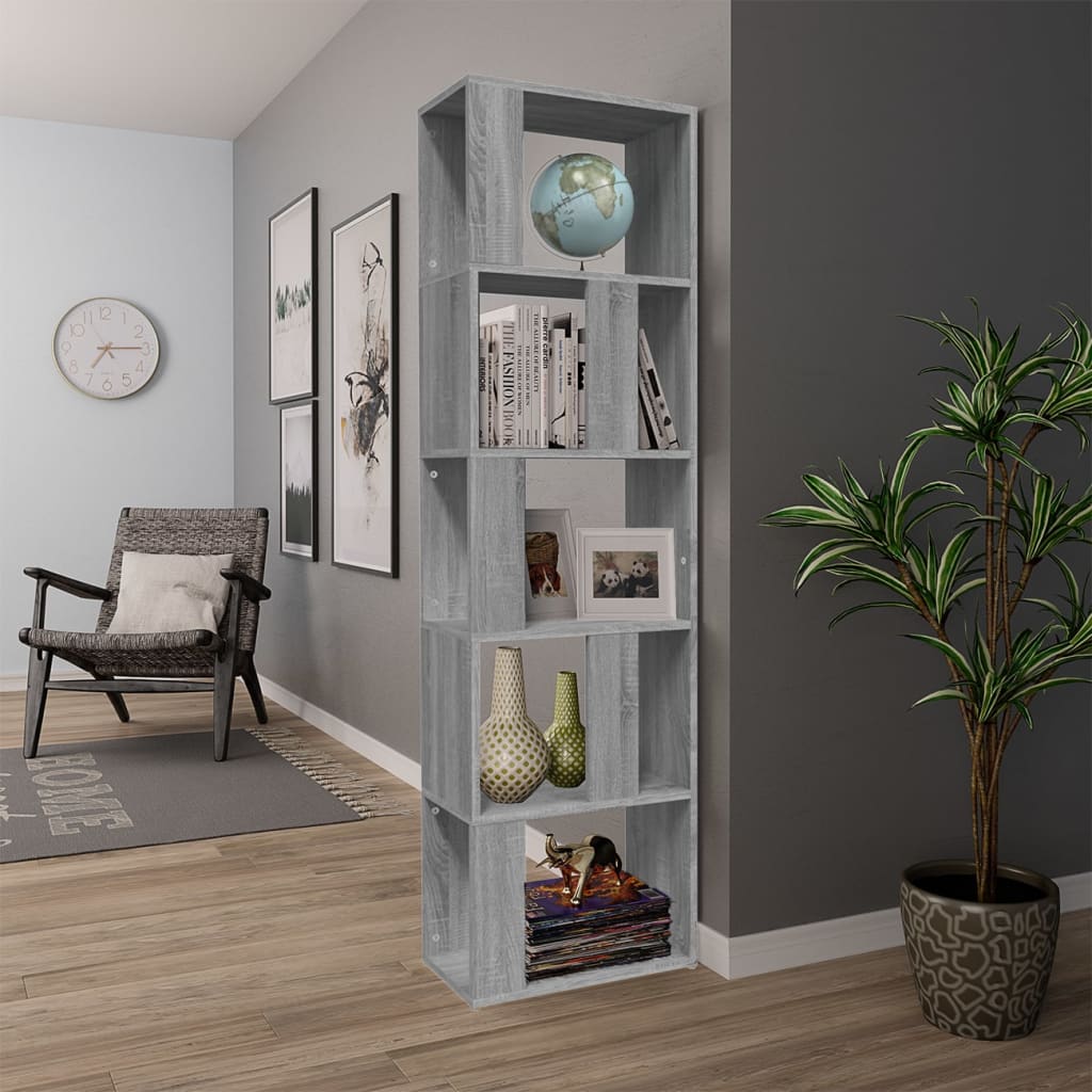 Βιβλιοθήκη Γκρι Sonoma 45 x 24 x 160 εκ. από Επεξεργασμένο Ξύλο - Pakobazaar