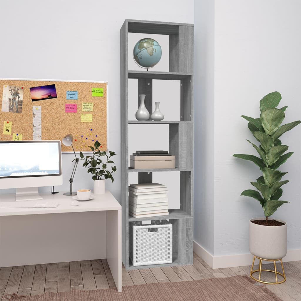 Βιβλιοθήκη Γκρι Sonoma 45 x 24 x 160 εκ. από Επεξεργασμένο Ξύλο - Pakobazaar