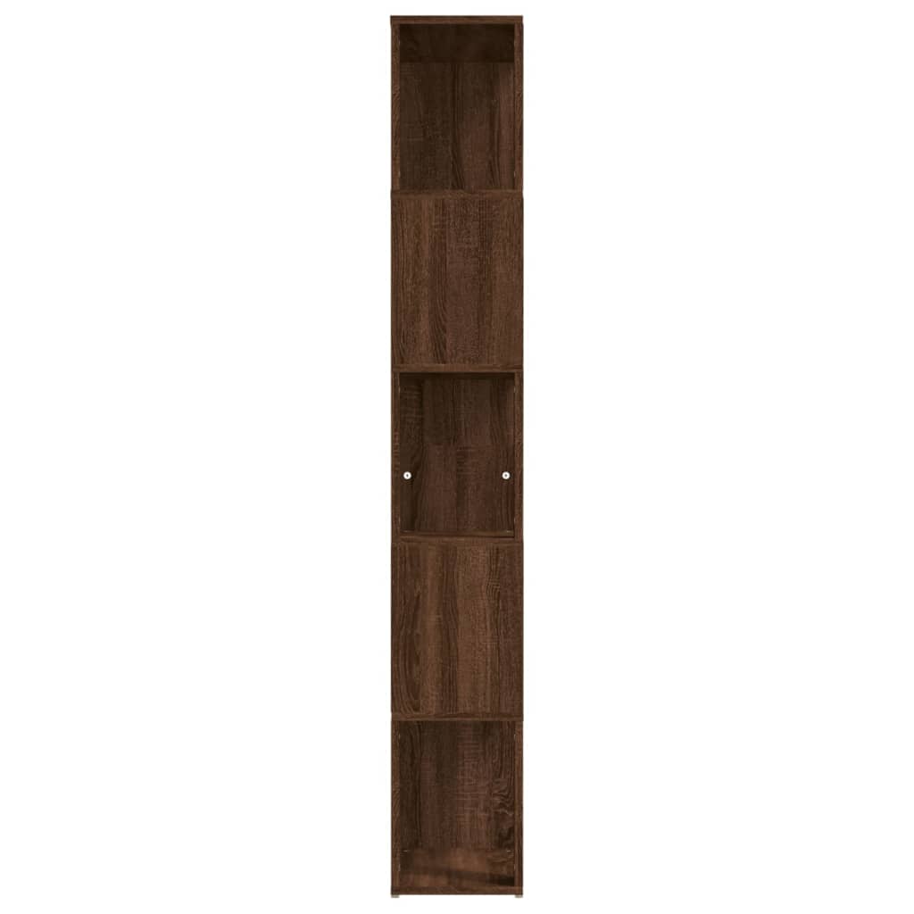 Βιβλιοθήκη Καφέ Δρυς 45 x 24 x 160 εκ. από Επεξεργασμένο Ξύλο