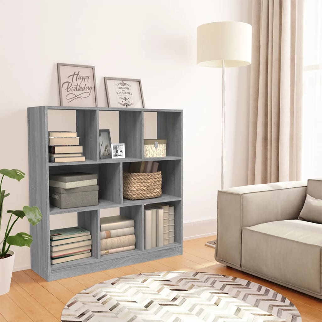 Βιβλιοθήκη Γκρι Sonoma 97,5x29,5x100 εκ. από Επεξεργασμένο Ξύλο - Pakobazaar