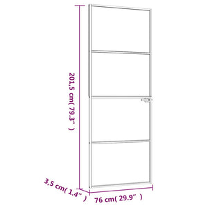 Εσωτερική Πόρτα 76x201,5 εκ. Ψημένο Γυαλί και  Λεπτό Αλουμίνιο - PAKOBAZAAR