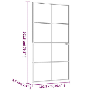 Εσωτερική Πόρτα 102x201,5 εκ. Ψημένο Γυαλί και  Λεπτό Αλουμίνιο - PAKOBAZAAR