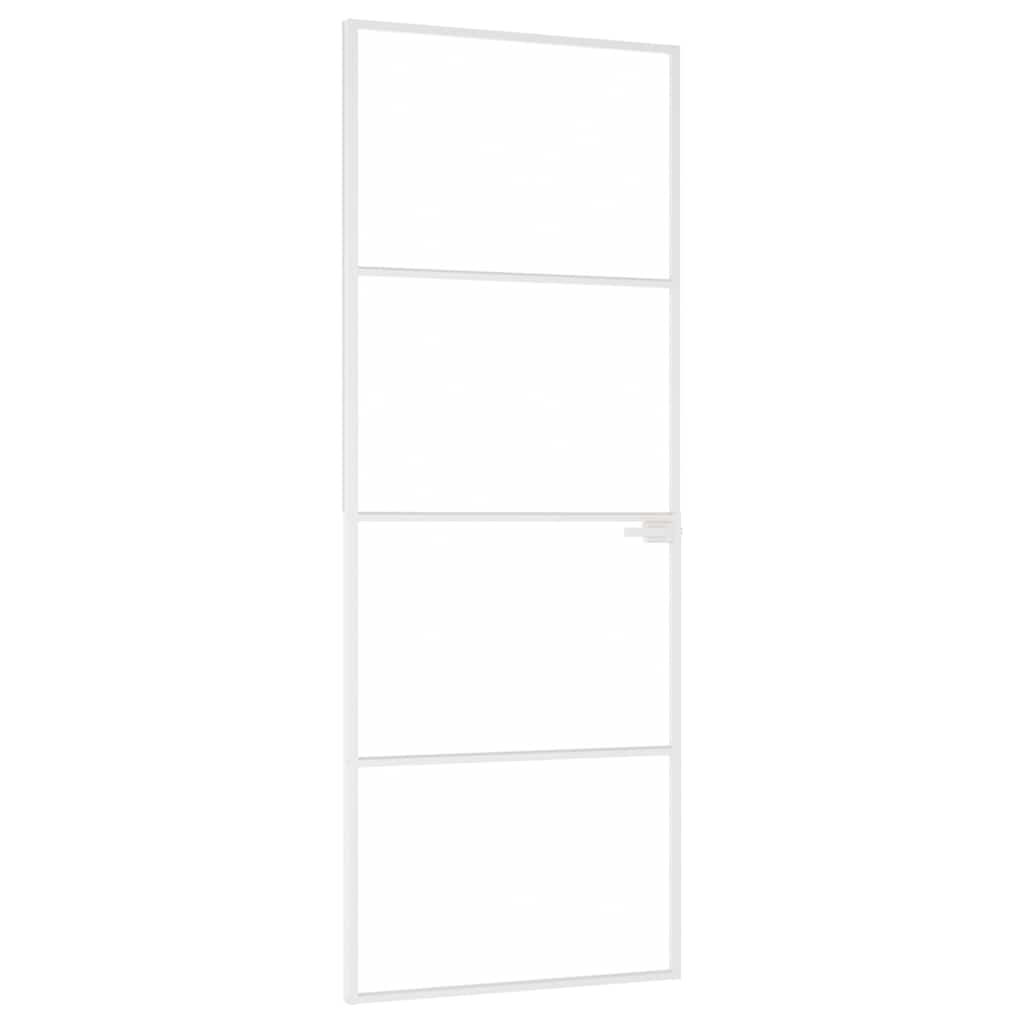 Εσωτερική Πόρτα Λευκή 76x201,5 εκ. Ψημένο Γυαλί&Λεπτό Αλουμίνιο - PAKOBAZAAR