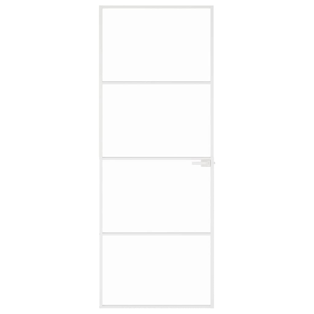 Εσωτερική Πόρτα Λευκή 76x201,5 εκ. Ψημένο Γυαλί&Λεπτό Αλουμίνιο - PAKOBAZAAR