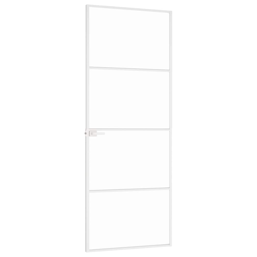 Εσωτερική Πόρτα Λευκή 76x201,5 εκ. Ψημένο Γυαλί&Λεπτό Αλουμίνιο - PAKOBAZAAR