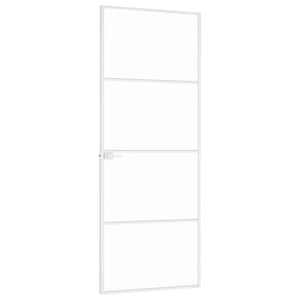 Εσωτερική Πόρτα Λευκή 76x201,5 εκ. Ψημένο Γυαλί&Λεπτό Αλουμίνιο - PAKOBAZAAR
