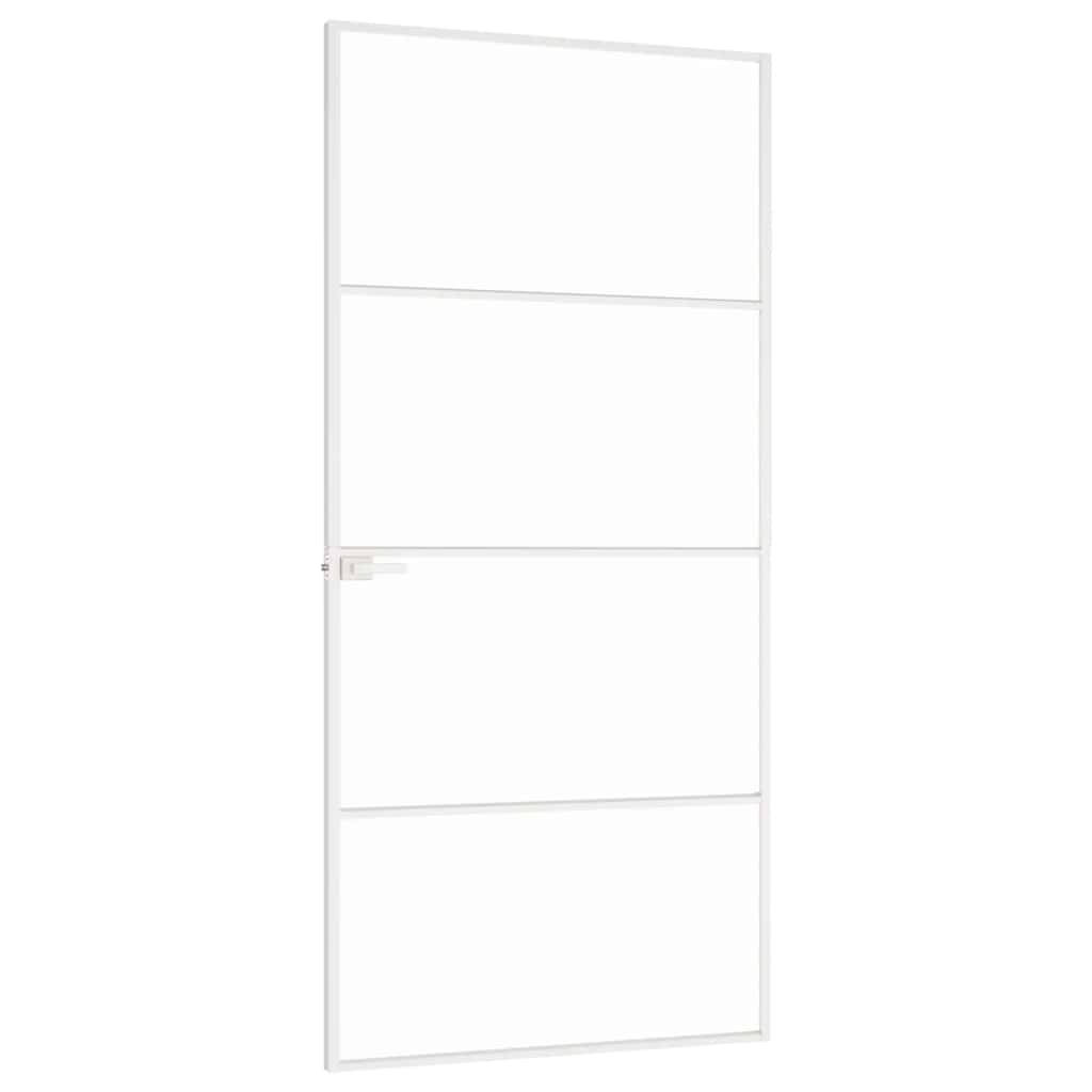 Εσωτερική Πόρτα Λευκή 93x201,5 εκ. Ψημένο Γυαλί&Λεπτό Αλουμίνιο - Pakobazaar