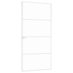 Εσωτερική Πόρτα Λευκή 93x201,5 εκ. Ψημένο Γυαλί&Λεπτό Αλουμίνιο - Pakobazaar