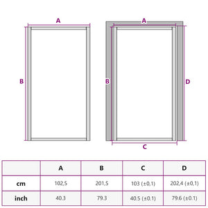 Εσωτερική Πόρτα Λευκή 102x201,5εκ. Ψημένο Γυαλί&Λεπτό Αλουμίνιο - Pakobazaar