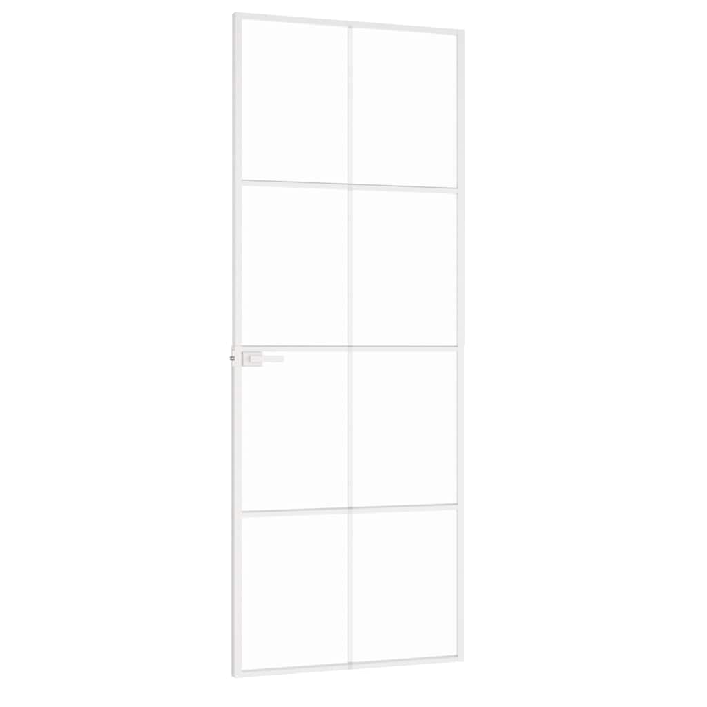 Εσωτερική Πόρτα Λευκή 76x201,5 εκ. Ψημένο Γυαλί&Λεπτό Αλουμίνιο