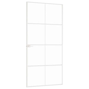 Εσωτερική Πόρτα Λευκή 93x201,5 εκ. Ψημένο Γυαλί&Λεπτό Αλουμίνιο - PAKOBAZAAR
