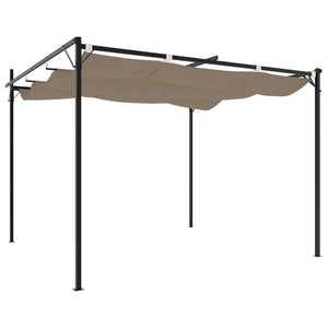 Πέργκολα με Πτυσσόμενη Οροφή Taupe 295 x 292 x 230 εκ.