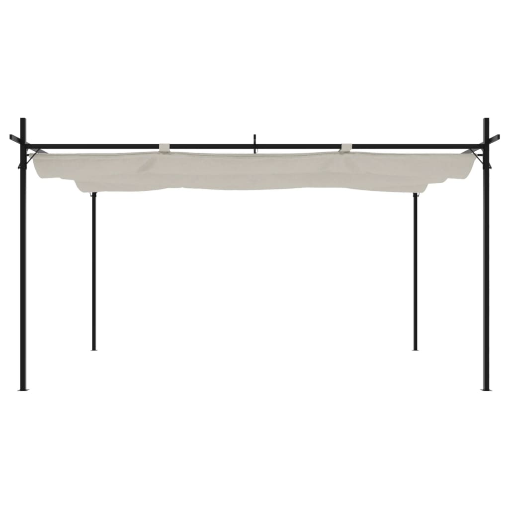 Πέργκολα με Πτυσσόμενη Οροφή Κρεμ 395 x 292 x 230 εκ.