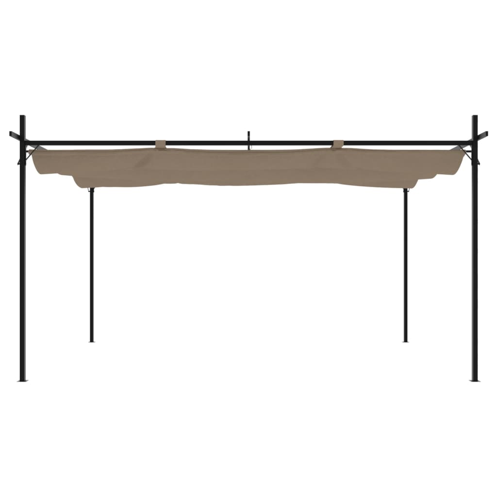 Πέργκολα με Πτυσσόμενη Οροφή Taupe 395 x 292 x 230 εκ.