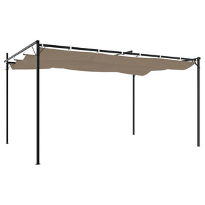 Πέργκολα με Πτυσσόμενη Οροφή Taupe 395 x 292 x 230 εκ.