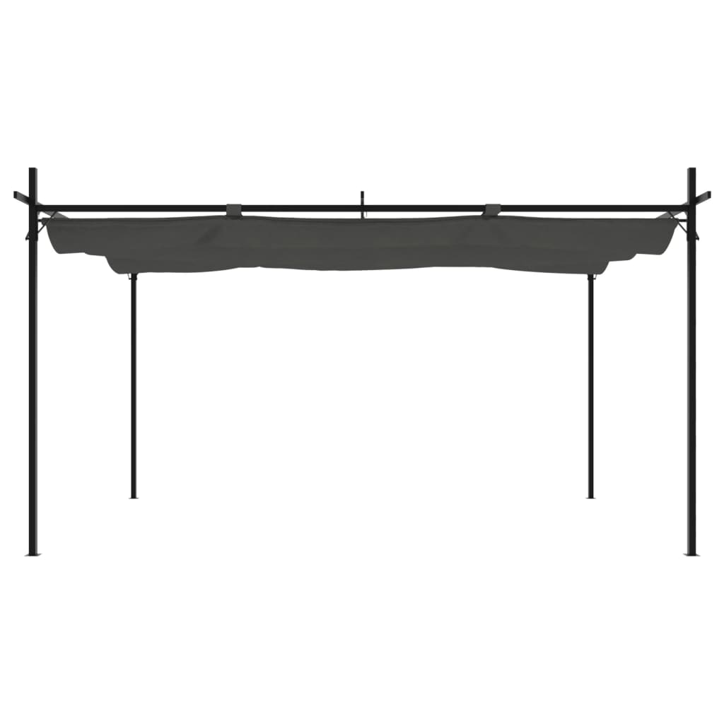 Πέργκολα με Πτυσσόμενη Οροφή Ανθρακί 395 x 292 x 230 εκ.