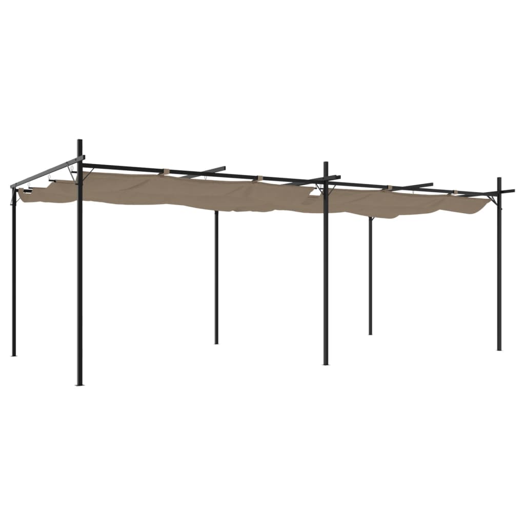 Πέργκολα με Πτυσσόμενη Οροφή Taupe 589 x 292 x 230 εκ.