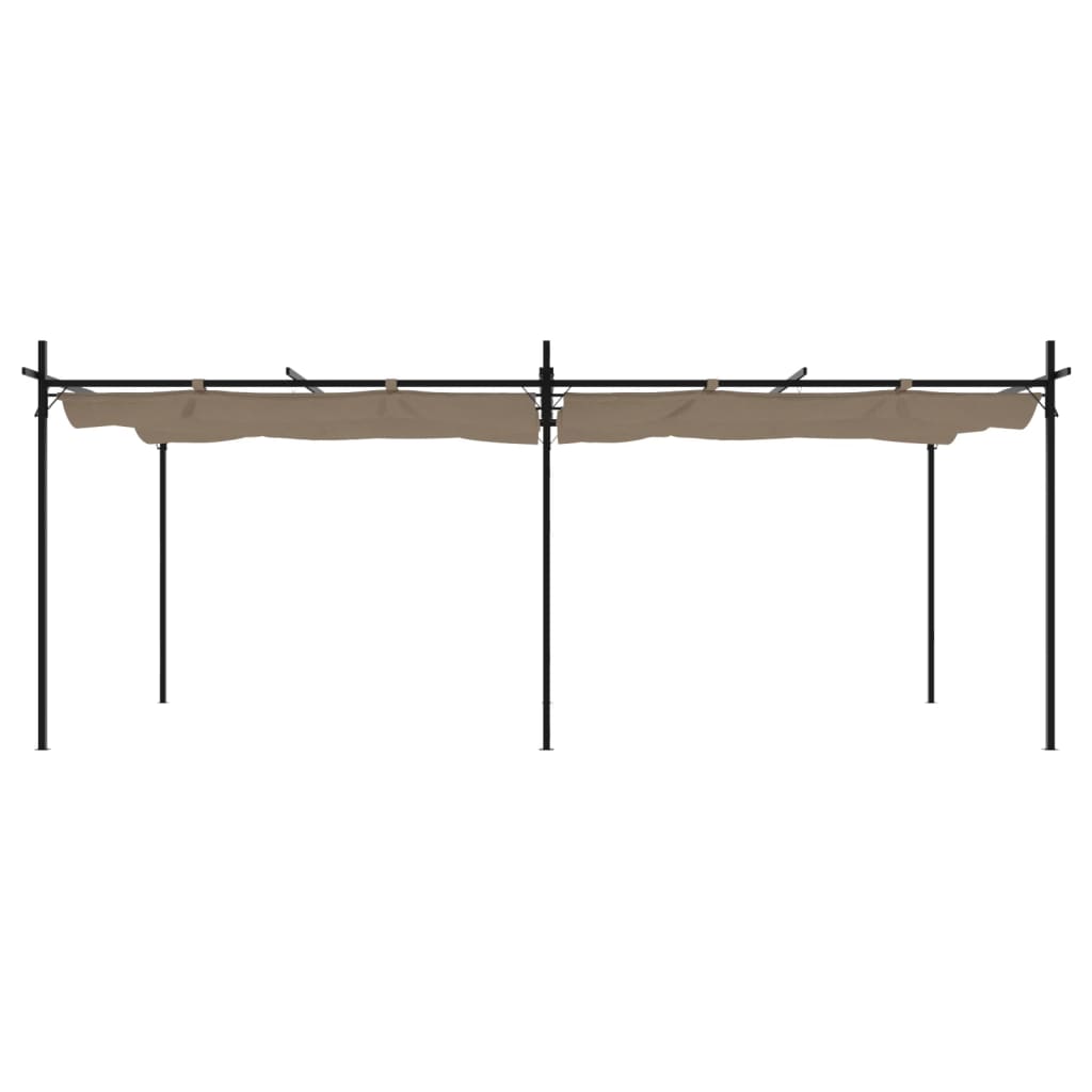 Πέργκολα με Πτυσσόμενη Οροφή Taupe 589 x 292 x 230 εκ.