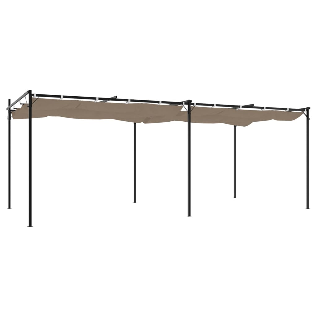 Πέργκολα με Πτυσσόμενη Οροφή Taupe 589 x 292 x 230 εκ.