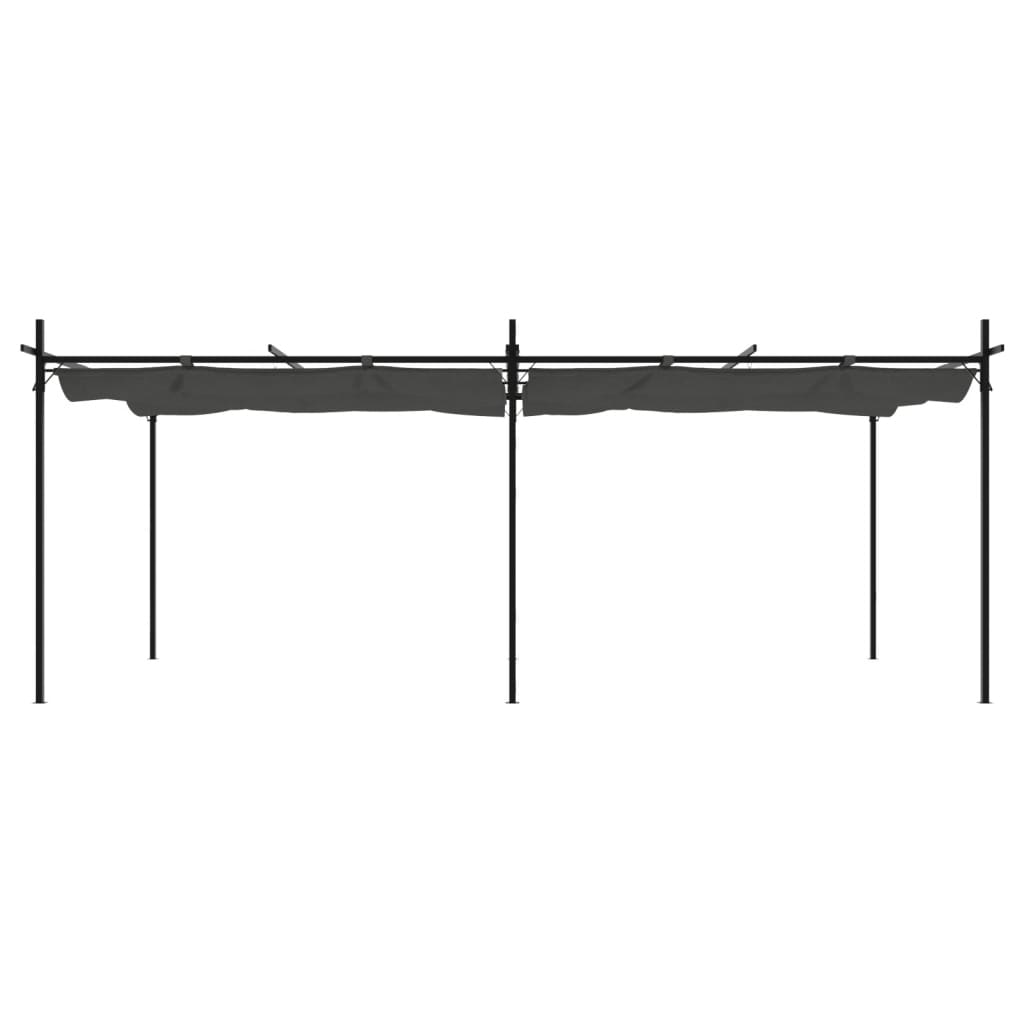 Πέργκολα με Πτυσσόμενη Οροφή Ανθρακί 589 x 292 x 230 εκ.