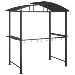Κιόσκι Μπάρμπεκιου με Πλαϊνά Ράφια Ανθρακί 210x114x230εκ Ατσάλι