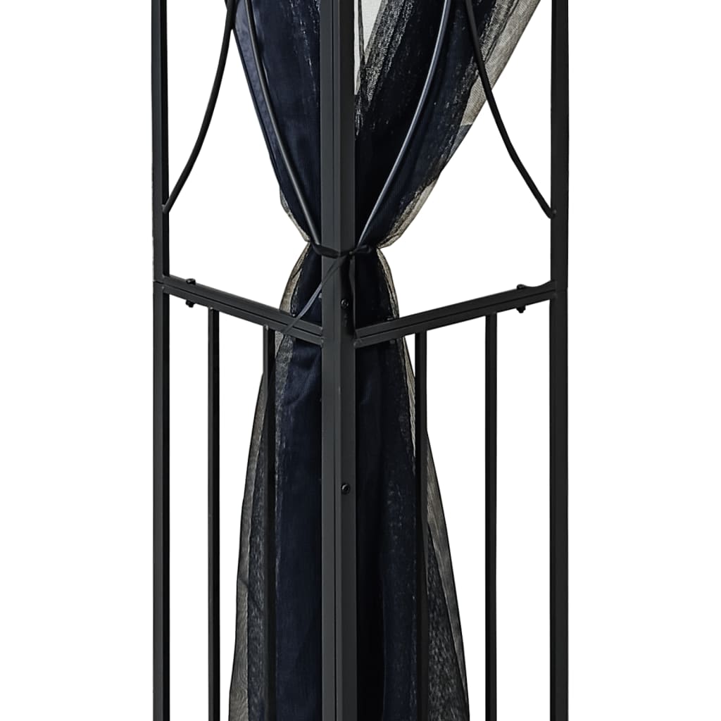 Κιόσκι με Πλευρικά Τοιχώματα Ανθρακί 400x300x270 εκ. από Ατσάλι