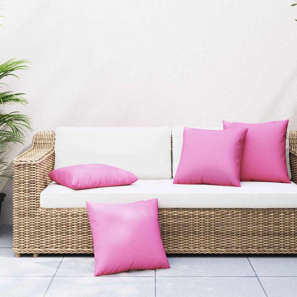 Διασκορπισμένα Μαξιλάρια 4 pcs Ροζ 50 x 50 cm Ύφασμα Πολυεστέρα - Pakobazaar