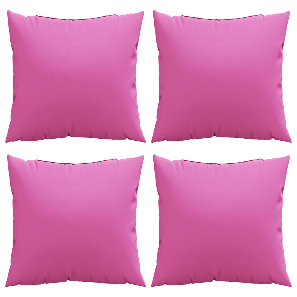 Διασκορπισμένα Μαξιλάρια 4 pcs Ροζ 50 x 50 cm Ύφασμα Πολυεστέρα - Pakobazaar