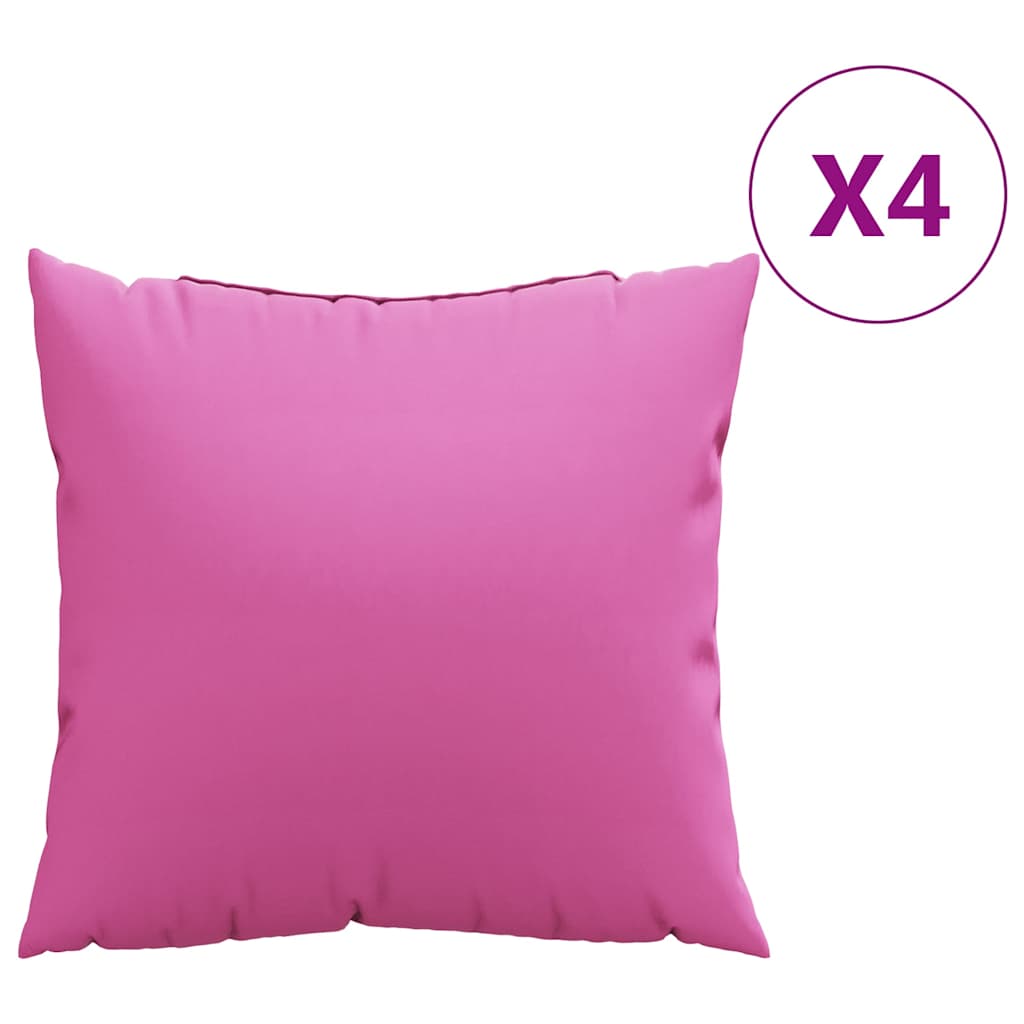 Διασκορπισμένα Μαξιλάρια 4 pcs Ροζ 50 x 50 cm Ύφασμα Πολυεστέρα - Pakobazaar