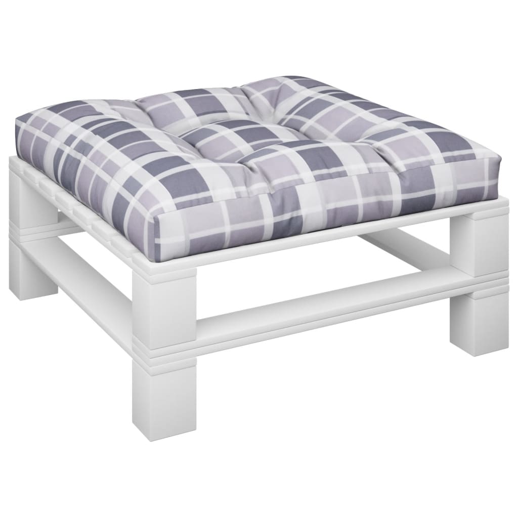 Μαξιλάρι Παλέτας Γκρι Καρό 70 x 70 x 12 εκ. Υφασμάτινο