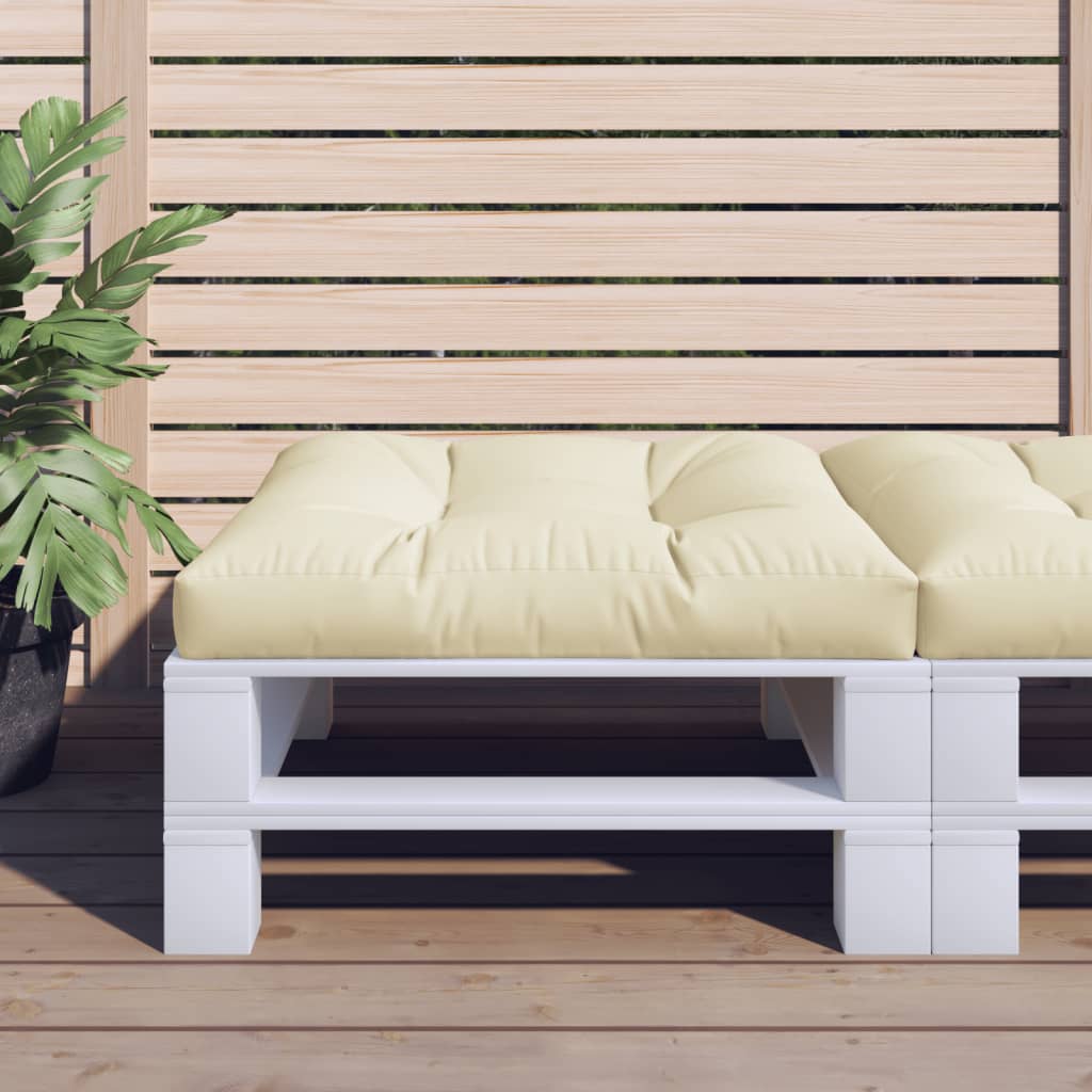 Μαξιλάρι Παλέτας Κρεμ 80 x 80 x 12 εκ. Υφασμάτινο - Pakobazaar