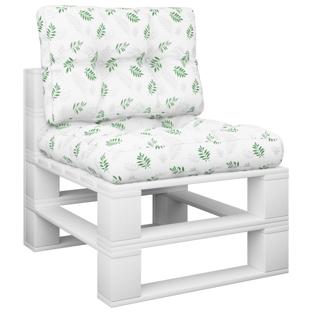 Μαξιλάρια Παλέτας 2 τεμ. Σχέδιο Φύλλων Υφασμάτινα